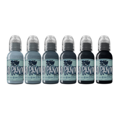 A.D. Pancho Pastel Grey Set 6 шт по 30мл — World Famous Tattoo Ink — Краска для тату