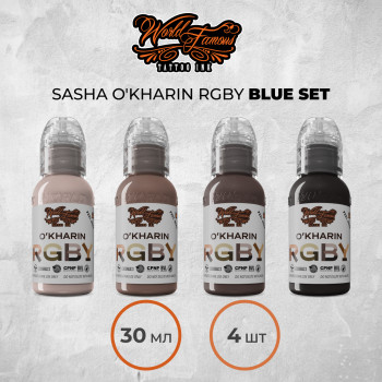 Sasha O'Kharin RGBY Blue Set  — World Famous Tattoo Ink — Набор красок для тату